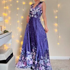 Gorgeous deep purple floral bloom dress